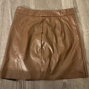 SHEIN Brown Leather Skirt